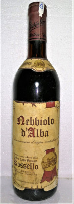 C 53 -vin rosu NEBBIOLO D&amp;#039;ALBA DOC CANTINE ROSSELLO cl 72 gr 12,5 recoltare 1976 foto