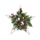 Ornament - Pine Star with Hanger - White and Colours | Kaemingk
