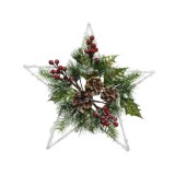Cumpara ieftin Ornament - Pine Star with Hanger - White and Colours | Kaemingk