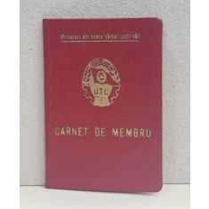 CARNET DE MEMBRU - U.T.C. - UNIUNEA TINERETULUI COMUNIST DIN ROMANIA , ORGANIZATIA BUCURESTI , ELIBERAT 29 APRILIE 1966