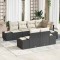vidaXL Set de canapele pentru grădină 7 pcs negru și crem Rattan poli 3347097