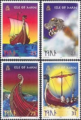 Isle of Man 1998 - Vapoare, bărci viking, longboats, serie neuzata