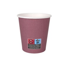 Set 24 pahare din carton natural, 200 ml, bordo