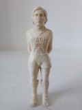 Figurina veche fotbalist PAOK Plastic Footballer No. 2, Bozo, plastic, 7cm, Greece Olympiacos anii 70, Olimpiada din Grecia