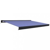 Copertina motorizata tip caseta, albastru si alb, 400 x 300 cm