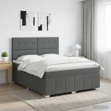 Cumpara ieftin Pat boxspring cu saltea Gri inchis 160 x 200 cm Tesatura