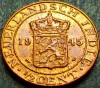 Moneda istorica exotica 1/2 CENT - INDIILE OLANDEZE, anul 1945 * cod 1146, Asia