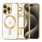 Husa premium iPhone 15 Pro Max Techsuit Luxury Crystal MagSafe, auriu