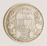 UNGARIA 1 COROANA KORONA KRONEN 1895 VF+ ARGINT ( CITITI DESCRIEREA )