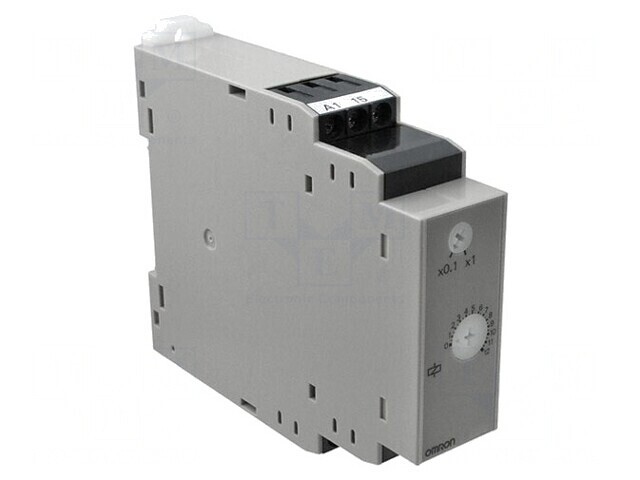 Timer SPDT 1-120s 250VAC 5A pentru șină DIN, 200-240VAC