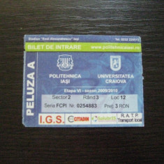 Politehnica Iasi-Universitatea Craiova (sezon 2009/2010), bilet de meci