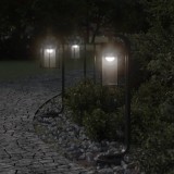 vidaXL Lămpi de podea de exterior 3 buc. negru 60 cm oțel inoxidabil