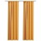 Perdele opace aspect panza, carlige, 2 buc. galben, 140x225 cm