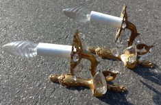 Eleganta pereche de aplice din bronz &icirc;n stil francez