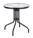 Masa rotunda cu blat din sticla pentru curte, gradina, terasa sau balcon, diametru 60cm
