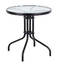 Masa rotunda cu blat din sticla pentru curte, gradina, terasa sau balcon, diametru 60cm