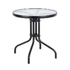 Masa rotunda cu blat din sticla pentru curte, gradina, terasa sau balcon, diametru 60cm