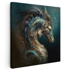 Tablou calut de mare cu cap femeie 1642 Tablou canvas pe panza CU RAMA 30x30 cm