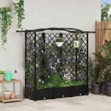 vidaXL Pat Ridicat cu Trellis și Acoperiș Negru 163 x 40 x 126 cm PP 42032534