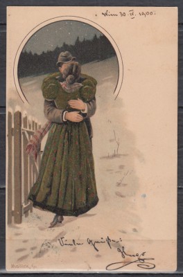 AUSTRIA LITOGRAFIE CIRCULATA 1900 foto