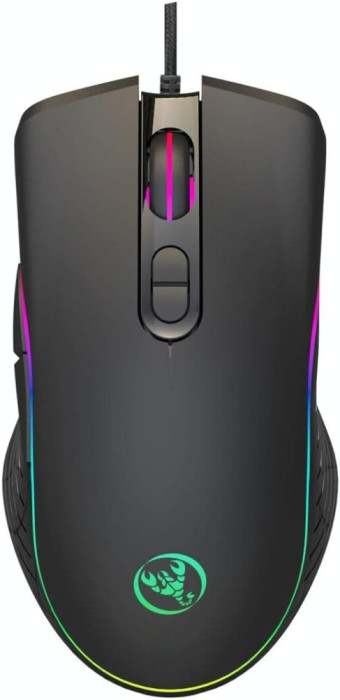 Mouse Nou pentru Gaming, HXSJ A867, 6400dpi, 7 Butoane, RGB, Negru, Cu Fir NewTechnology Media