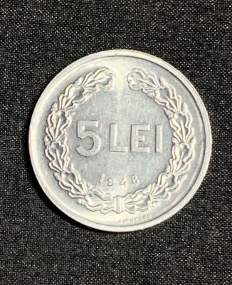 Moneda 5 lei 1948 foto