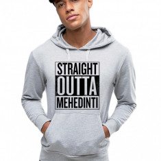 Hanorac Barbati Gri - Straight Outta Mehedinti - S