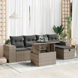 Cumpara ieftin Gossi set mobilier gradina cu perne, 6 piese, gri, poliratan