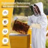 Cumpara ieftin Combinezon apicol Moontay, protectie totala, gluga detasabila, buzunare, mansete elastice, bumbac, alb, XXL