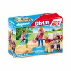 Playmobil Set Invatatoare si Copii cu Carucior, Jucarii Educative, Figurine si Accesorii, +3 Ani