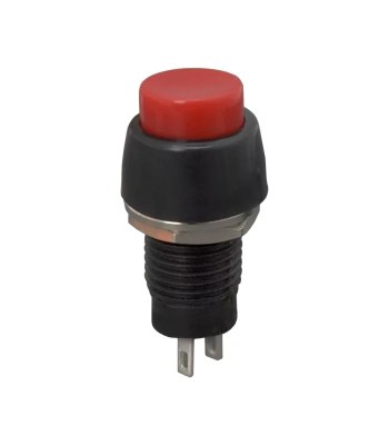 Intrerupator cu apasare 1 circuit 2A 250V OFF-ON rosu cu retinere foto