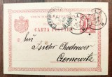 ROMANIA 1899 - Intreg Postal - 10 bani rosu - circulat Braila - Cernauti (Bucovina) - Carta (Carte) Postala - destinatar ISIDOR CHODROWER