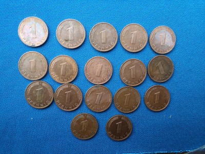 LORT 17 BUCATI 1 PFENNIG -RFG ANII 80 DIFERITE LITERE foto