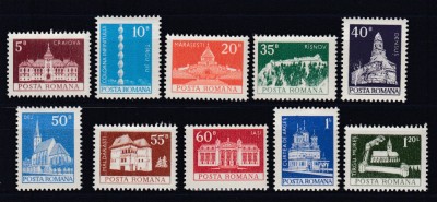 ROMANIA 1973 LP 837 UZUALE I MONUMENTE SERIE MNH foto