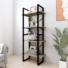 Bibliotecă cu 4 rafturi, stejar sonoma, 60x30x140 cm, PAL