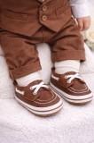 Pantofiori maro tip mocasini de ocazie (Marime Disponibila: 3-6 luni (Marimea