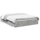 Cumpara ieftin Cadru de pat cu sertare, gri beton, 135x190 cm, lemn prelucrat