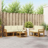 vidaXL Set de canapele de exterior cu pernă 6 pcs Natural și Crem 3366008