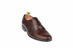 Pantofi barbati maro - eleganti din piele naturala - ELION5M foto