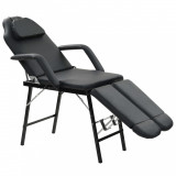 Scaun tratament facial, piele artificiala, 185x78x76 cm, negru GartenMobel Dekor, vidaXL