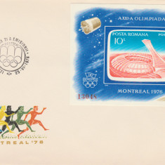 1976 Romania - FDC JO de Vara Montreal, colita nedantelata LP 915