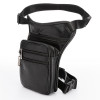 Geanta/borseta de picior/brau piele naturala leg bag moto, Negru, Marime universala