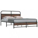 VidaXL Cadru de pat fără saltea stejar maro 150x200 cm Lemn prelucrat