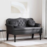 vidaXL Bancă Chesterfield Negru 120.5 x 65 x 75 cm Piele artificială 42019284