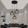Candelabru Modern Negru Otel Cristal 3 Becuri E27 Max 120W Plafoniera Living Dormitor Hol Bucatarie Birou