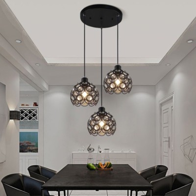 Greelustr Candelabru HQ-NYDDY3H, Candelabru din otel si cristal, modern, negru foto