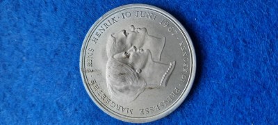 DANEMARCA 10 KRONER 1967 AUNC foto