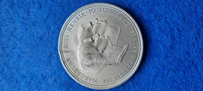 DANEMARCA 10 KRONER 1967 AUNC