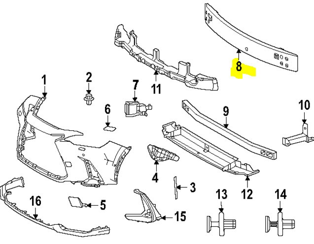 Armatura bara fata Lexus Nx (Az20), 11.2021-, aluminiu, RapidAuto