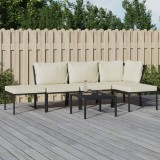 vidaXL Set mobilier de grădină cu perne nisipii, 6 piese, oțel 3187955
